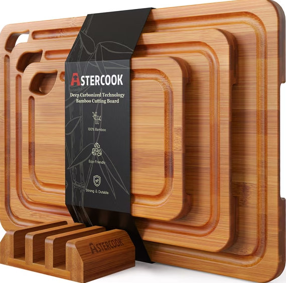Astercook Deep-Carbonized Bamboo Cutting Boards