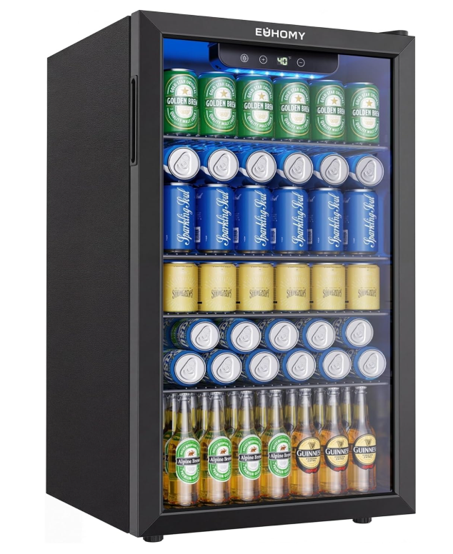 EUHOMY 130 Can Beverage Refrigerator